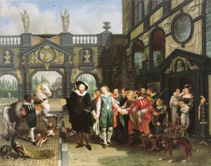 Het afscheid van Van Dyck, 1814 door Philippe Jacques van Brée