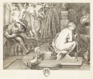 Susanna en de ouderlingen door Philippe Lambert Joseph Spruyt