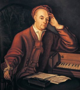 George Frideric Handel (1685-1759) Duits-Engelse muzikant, schilderij door Philippe Mercier c. 1725