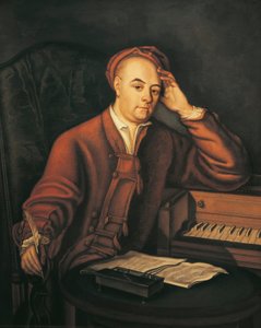 Portret van de Duitse componist Georg Friedrich Handel (1685 - 1759) door Philippe Mercier