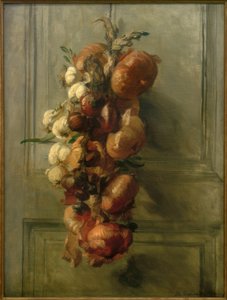 Stilleven met uien door Philippe Rousseau