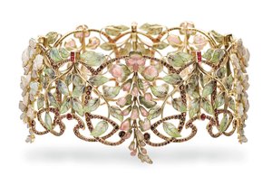 Art Nouveau multi-edelsteen en email 