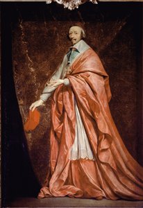 Volledig portret van Armand Jean du Plessis, kardinaal de Richelieu, minister van Lodewijk XIII door Philippe de Champaigne