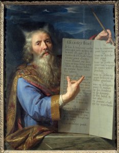 Mozes en de tafelen van de Wet door Philippe de Champaigne