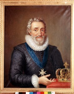 Portret van Hendrik IV (1553 - 1610), koning van Frankrijk. Schilderij door Philippe de Champaigne. Stockholm Nationaal Museum