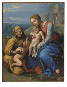 De Heilige Familie met een mus door Philippe de Champaigne