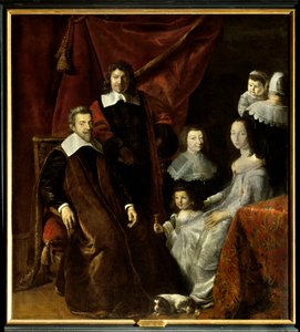 De familie van Henri Louis Habert de Montmort, rechts Henriette-Marie de Buade de Frontenac. Schilderij door Philippe de Champaigne