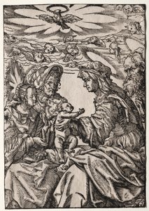 De Heilige Familie met St. Anna en Joachim door Philippe de Lasalle
