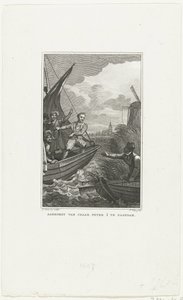 Aankomst van Tsaar Peter de Grote in Zaandam, 1697, ca. 1829 door Philippus Velijn