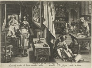 Medicijn tegen Syfilis door Philips Galle (attributed to workshop of)