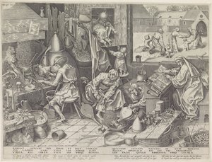 Alchemist door Philips Galle