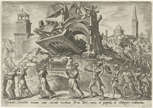 De verwoesting van Jericho (De onheilsdagen van het Joodse volk) door Philips Galle