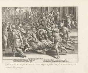 Gevangenneming van Paulus in Jeruzalem door Philips Galle