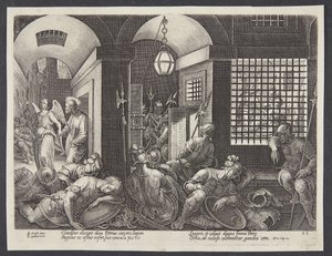 Sint Petrus bevrijd uit de gevangenis door de engel