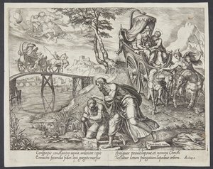 St. Philip doopt de eunuch door Philips Galle