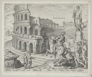 Het Colosseum in Rome door Philips Galle
