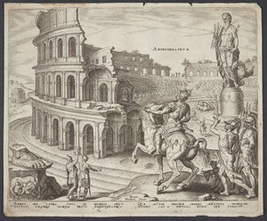 Het Colosseum in Rome door Philips Galle