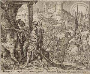 De ontdekking van het lijk van Holofernes, plaat acht uit Het verhaal van Judith en Holofernes