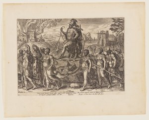 De macht van de koning [3 Esdras 4:3-8], uit De vier sterkste machten door Philips Galle