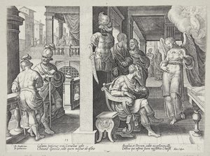De engel stuurt Cornelius naar St. Peter