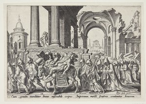 De begrafenis van Samson door Philips Galle