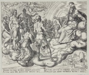 De zonen van God, Satan onder hen, presenteren zich voor de Heer