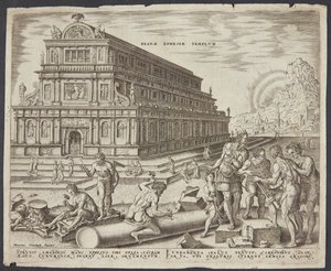 De tempel van Diana in Efeze door Philips Galle
