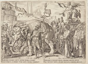 De triomf van roem door Philips Galle