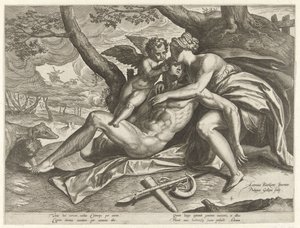 Venus treurt over de dood van Adonis