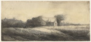 Landschap met een hengelaar in een boot door Philips Koninck (attributed to)