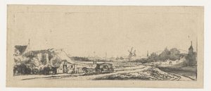 Landschap met een koets door Philips Koninck