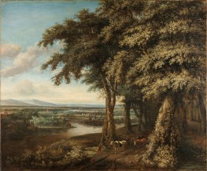 De ingang van het bos door Philips Koninck