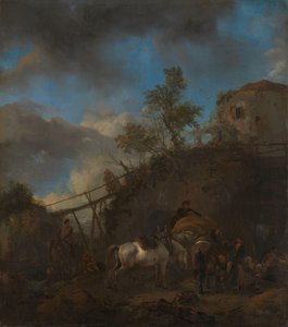 Smid beslaat een paard