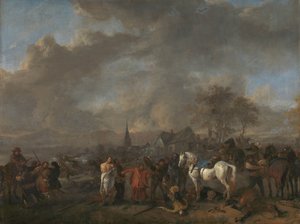 De overwinning van de boeren door Philips Wouwerman