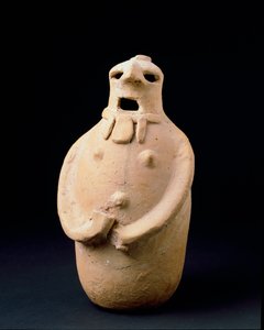 Fenicië: ovale terracotta beeldje van Isla Plana (Ibiza). 5e eeuw v.Chr. Ibiza, archeologisch museum door Phoenician