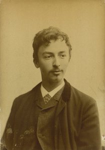 Portret van Vilhelm Hammershøi 1864-1916, 1891 door Photo studio Müller and Co..