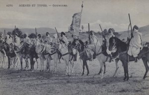 Marokkaanse Goumiers, moslimsoldaten die dienden onder het Franse leger van Afrika (zw/w foto)