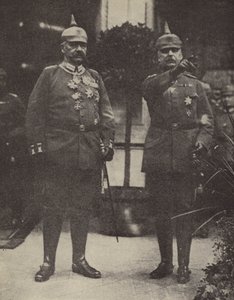 Veldmaarschalk von Hindenburg en generaal Ludendorff, Duitse legercommandanten door Photographer German