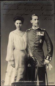 Duitse Kroonprins met Bruid, Friedrich Wilhelm, RPH door Photographer German