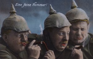 Duitse soldaten genieten van sigaren