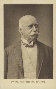 Graaf Ferdinand von Zeppelin, Duitse luchtschipontwerper en -bouwer door Photographer German