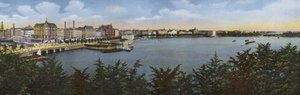 Hamburg: Panorama van de oude en nieuwe Jungfernstieg