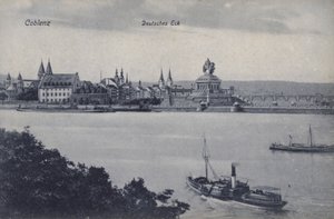 Monument voor Kaiser Wilhelm I, Deutsches Eck, Koblenz, Duitsland door Photographer German