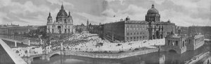 Museum, Lustgarten, Dom, Koninklijk Paleis, Nationaal Monument (zw/w foto)