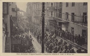 Bezetting van Vilnius, Litouwen, door Duitse troepen tijdens de Eerste Wereldoorlog door Photographer German