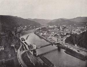 Panorama van Tetschen (zw/w foto)