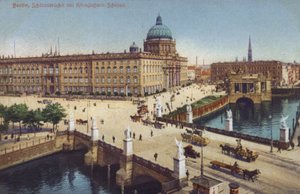 Schlossbrücke en Koninklijk Paleis, Berlijn, Duitsland door Photographer German