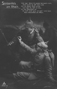Kasteel Stolzenfels aan de Rijn, Duitse patriottische militaire ansichtkaart door Photographer German