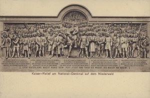 De Keizer, reliëf op het Nationaldenkmal, monument ter herdenking van de eenwording van Duitsland, Rüdesheim am Rhein, Hessen door Photographer German