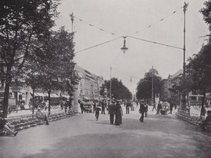Unter Den Linden, Mittelallee en Uitzicht op het Monument van Frederik de Grote door Photographer German